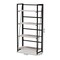 Baxton Studio Lakota Modern Industrial Light Grey Finished Wood and Black Metal 4-Tier Display Shelf 206-12091 - alternate 4